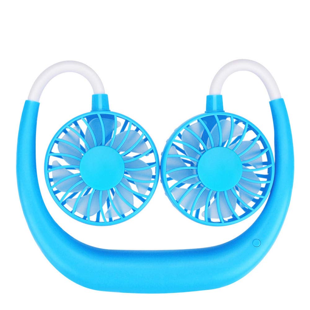 Hanging Bladeless Fan, Micro USB Portable Neck Fan, Multicolor(Blue)