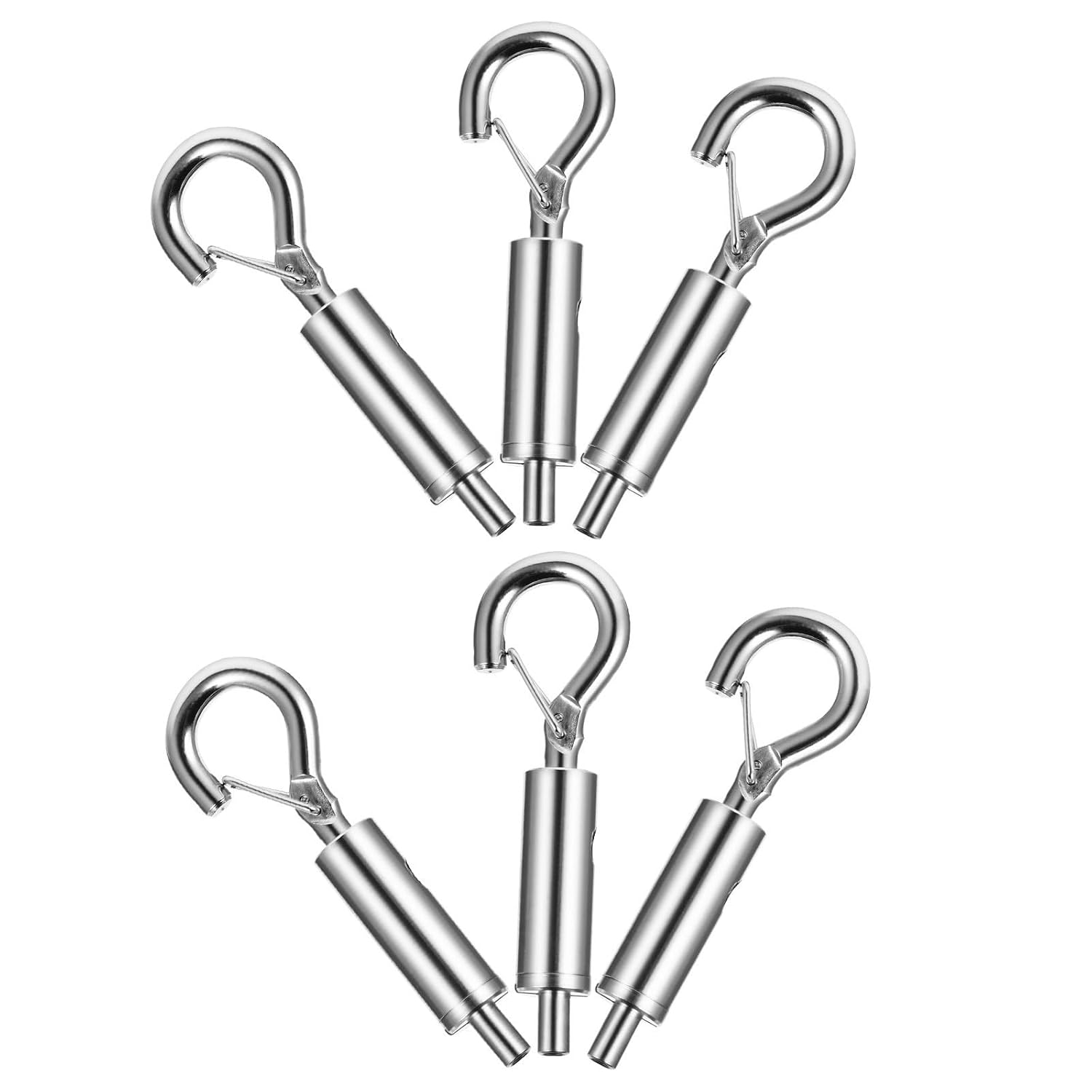 6 piezas de tensores de cable con gancho y ojal de cobre para suspensión de luces de oficina y accesorios, diseño seguro con bloqueo interior de bolas miniatura 1