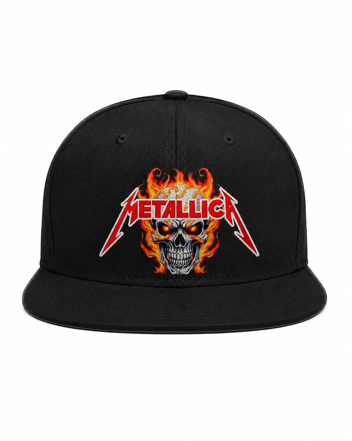 Metallica Crown for The Unforgiven Red Lightning Bolt Emblem Unisex Snapback Cap-image-42