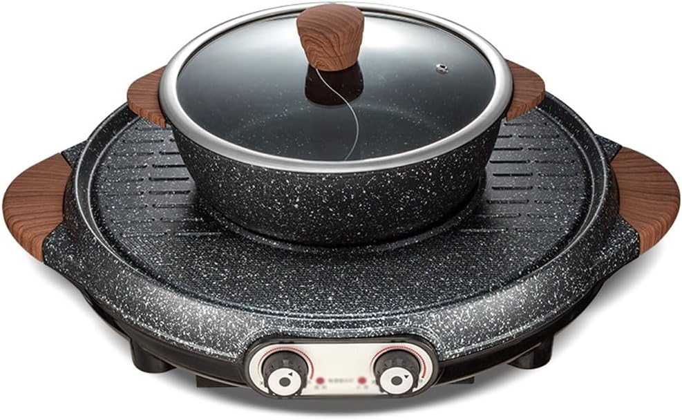 Hot Pot Barbecue Integrated Pot Home Smokeless Electric Barbecue Pan Roaster Electric Grill Kitchen Appliances