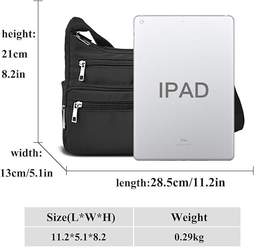 Miniatura 3 de VOLGANIK ROCK - Bolso RFID para mujeres, de tela, nailon, con múltiples bolsillos, para viaje