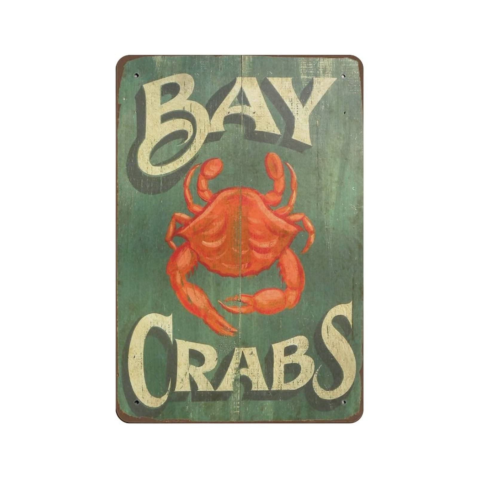 AOOEDM Crab Shack Vintage Metal Tin Sign for Home Coffee Shop Office Wall Art Metal Poster Garage Decor Man Cave Sign Inspirational Quote Wall Decor