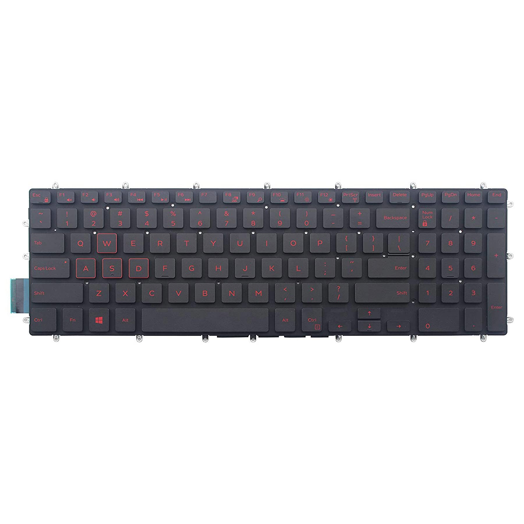 U Brand No Frame US Keyboard for Dell Inspiron 3579 3583 3779 5565 5567 5570 5575 5587 7566 7567 7577 7588 5765 5767 5770 5775 7773 7778 7779 Laptop (Red Backlight)