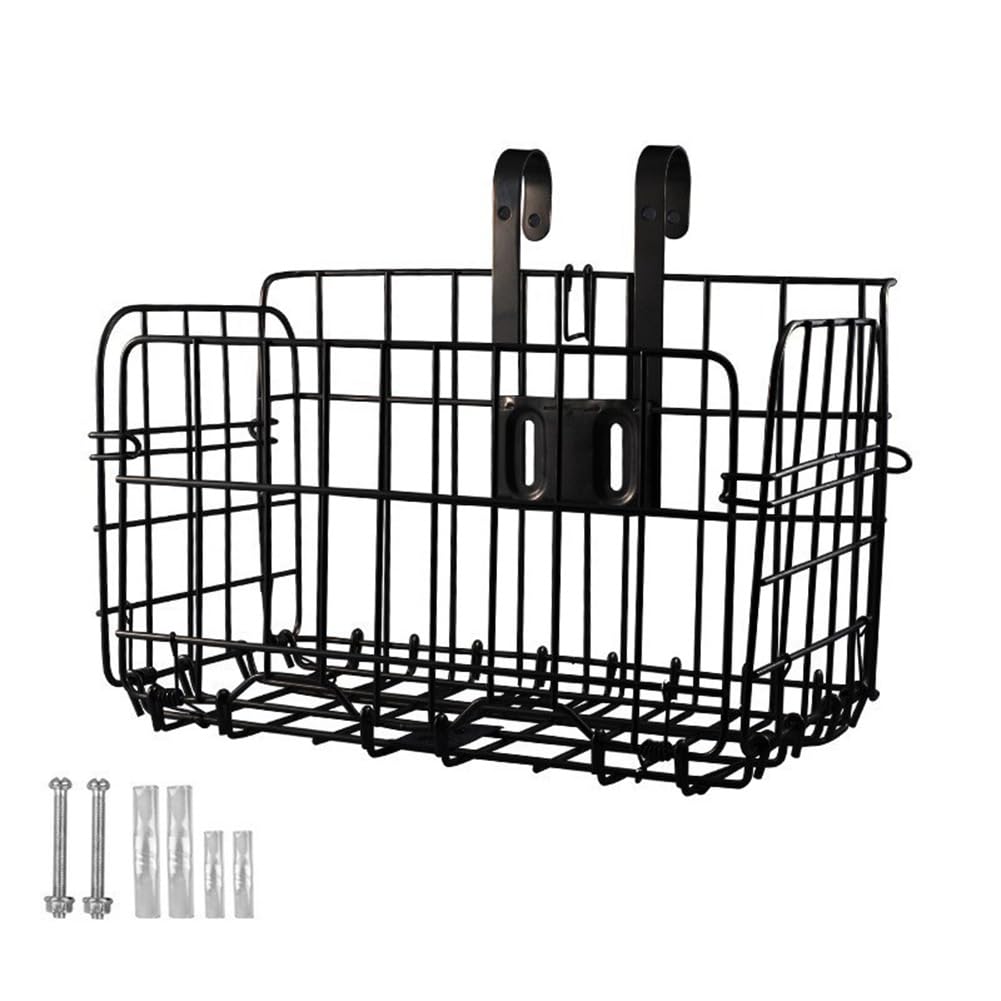 Bike Front Rear Basket,bike basket,kids bike basket,Metal Wire bike Basket,Folding Rear Bikes Basket,for Outdoor Cycling Travel Basket