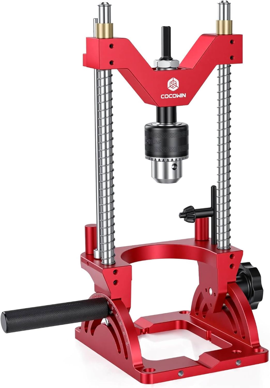 Portable Drill Guide for Drilling Precision Angled or Straight Holes, 0° to 60° Angle Drill Jig Attachment, Drill Press Adapter for Hand Drill, Portable Drill Press with 1/2" Chuck