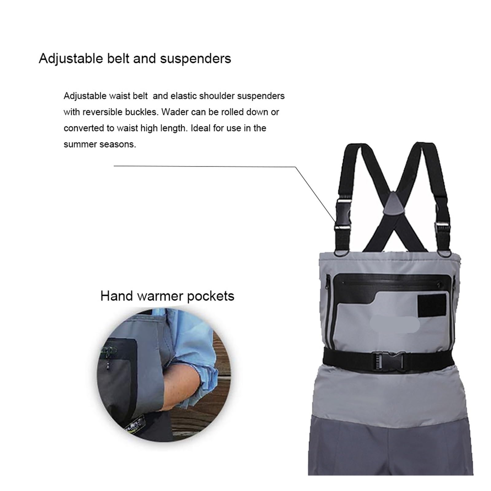 Wading Suit 5 strati robusto traspirante impermeabile calza piede pesca mosca petto trampolieri pantaloni per uomini e donne