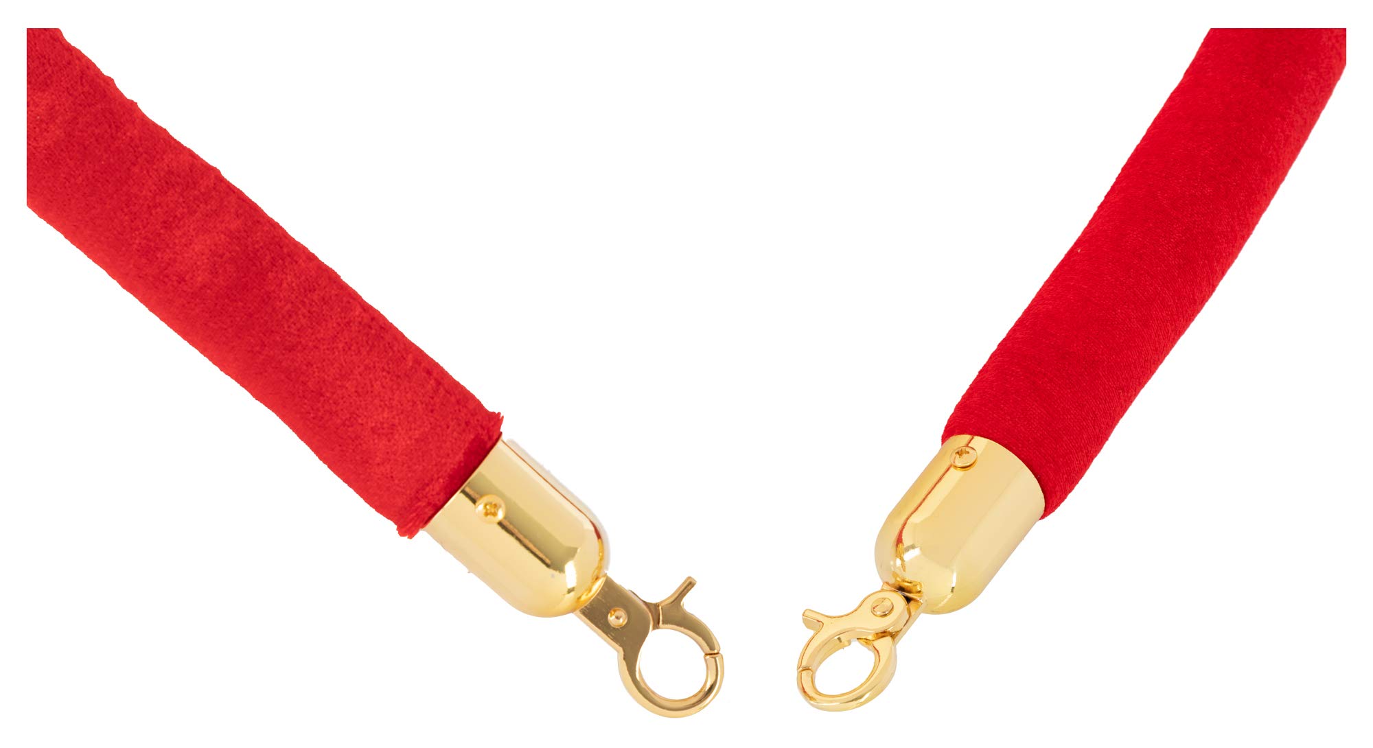 Stagecaptain PLS-150 Deluxe 2.1-150G Absperrständer Personenleitsystem - 2 Edelstahl-Stative und 1 rotes Seil mit 1,5m Länge - Für Konzerte, Ausstellungen, Hotels, Kinos u.v.m. - gold