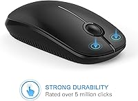 Vista 2 de VssoPlor - Mouse inalámbrico 2.4 G, delgado y portátil con nanorreceptor, para PC, laptop, computadora, negro