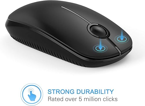 Miniatura 2 de VssoPlor - Mouse inalámbrico 2.4 G, delgado y portátil con nanorreceptor, para PC, laptop, computadora, negro