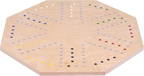 Miniatura 4 de AmishToyBox.com Marble Chase (Cards N' Marbles) Juego de madera – Tablero de doble cara de 23 pulgadas de ancho – Incluye cartas y canicas