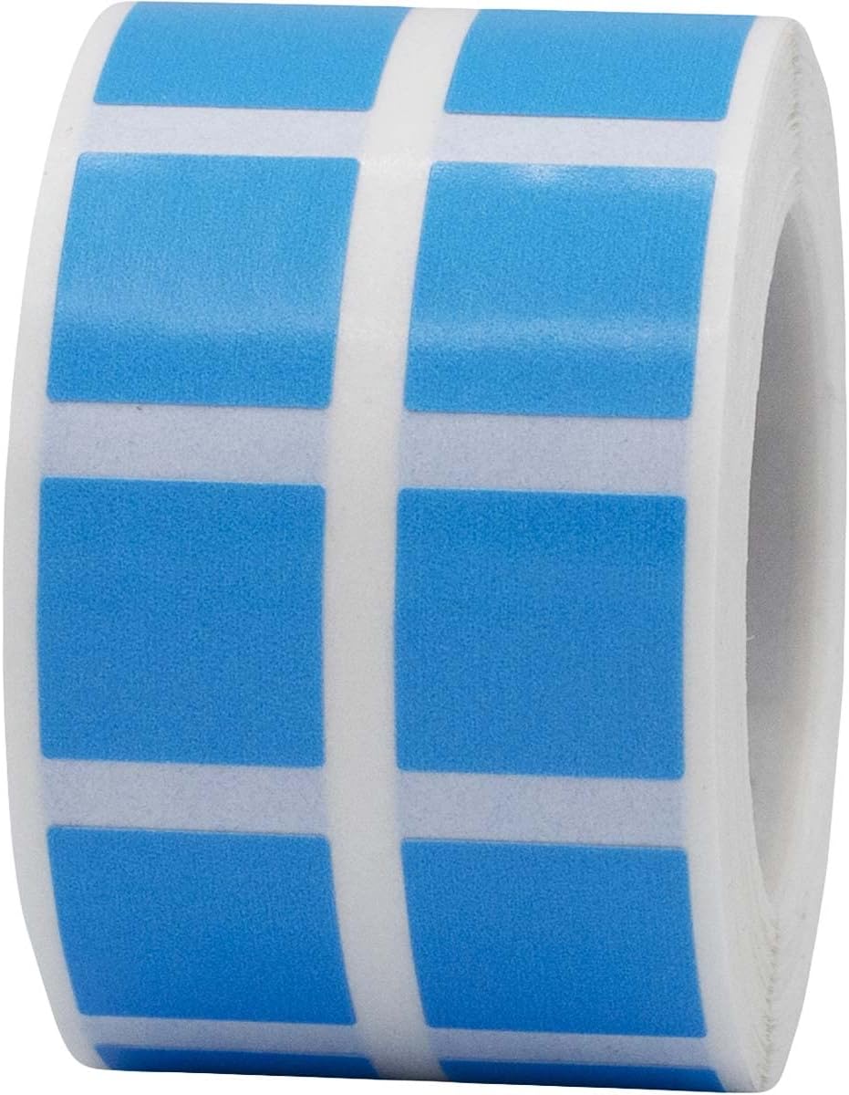 Light Blue 1/2" Inch Square Adhesive Labels 1,000 Color Coding Dot Stickers for Efficient Inventory Management, Crafting Projects, and Organizational Tasks in Offices, Schools, and Homes
