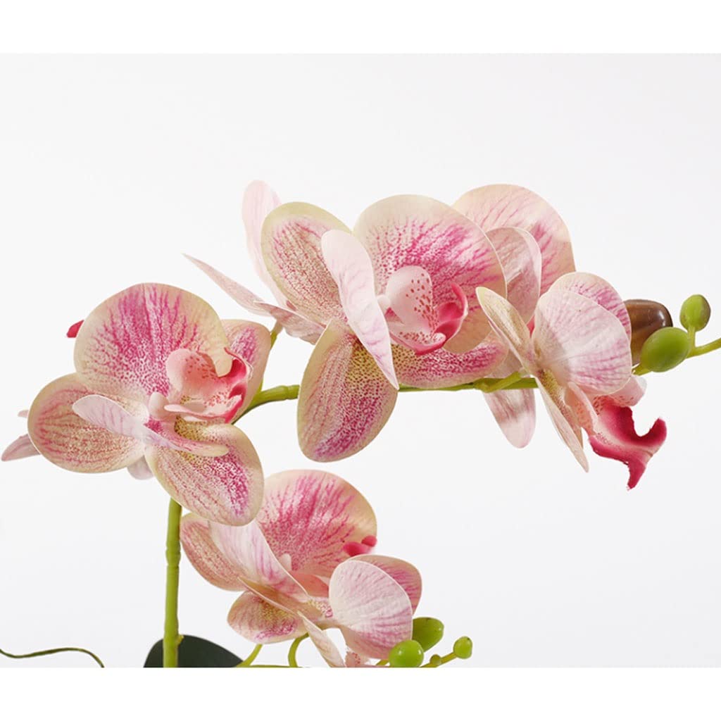 Künstliche Blumen in Glasvase, künstliche Orchideen (Phalaenopsis), künstliche Sträuße für die Tischdekoration zu Hause, Partys, realistische Blumen