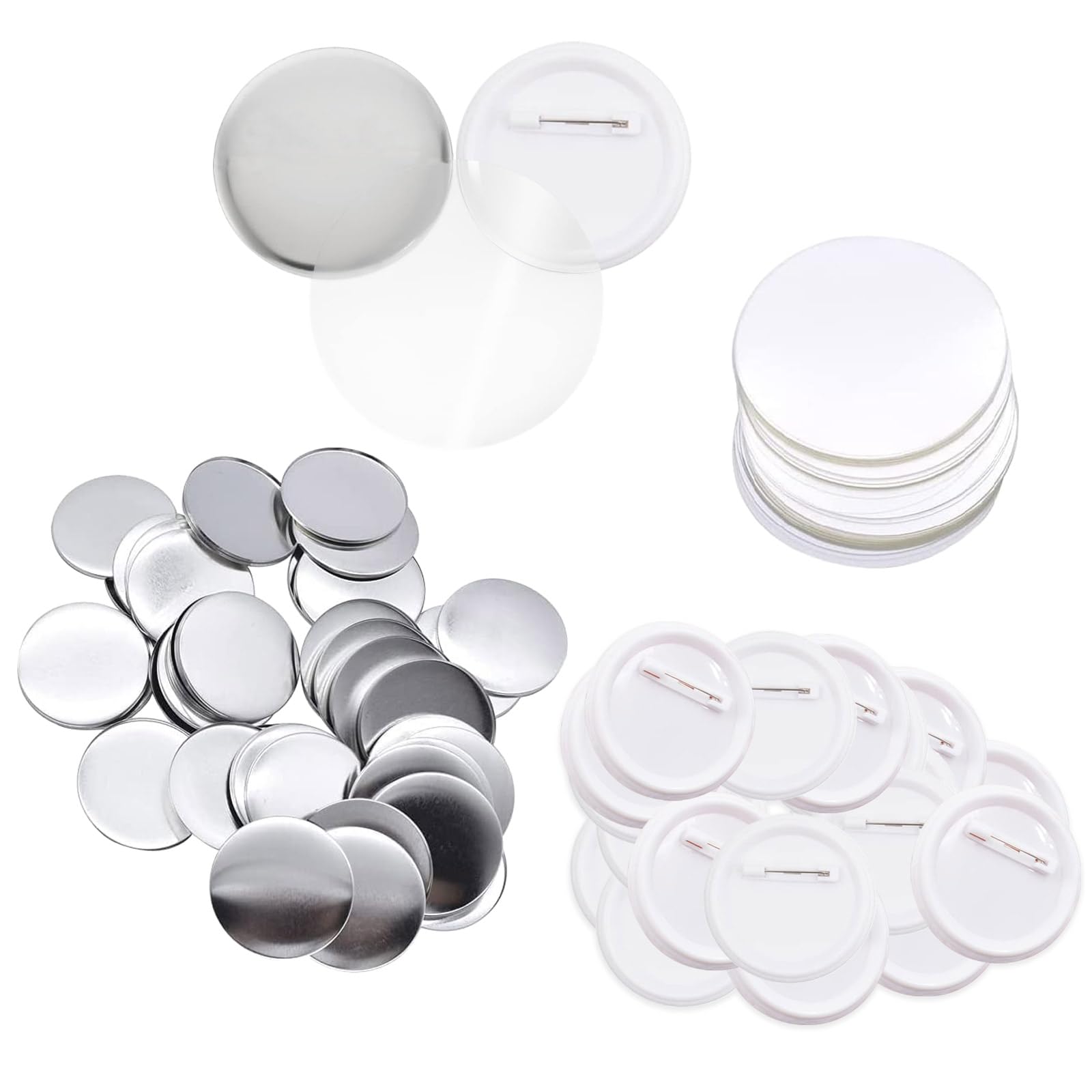 100 Pcs 58mm Badge Bouton Broche Blanc Pin Bouton Parties De Boutons
