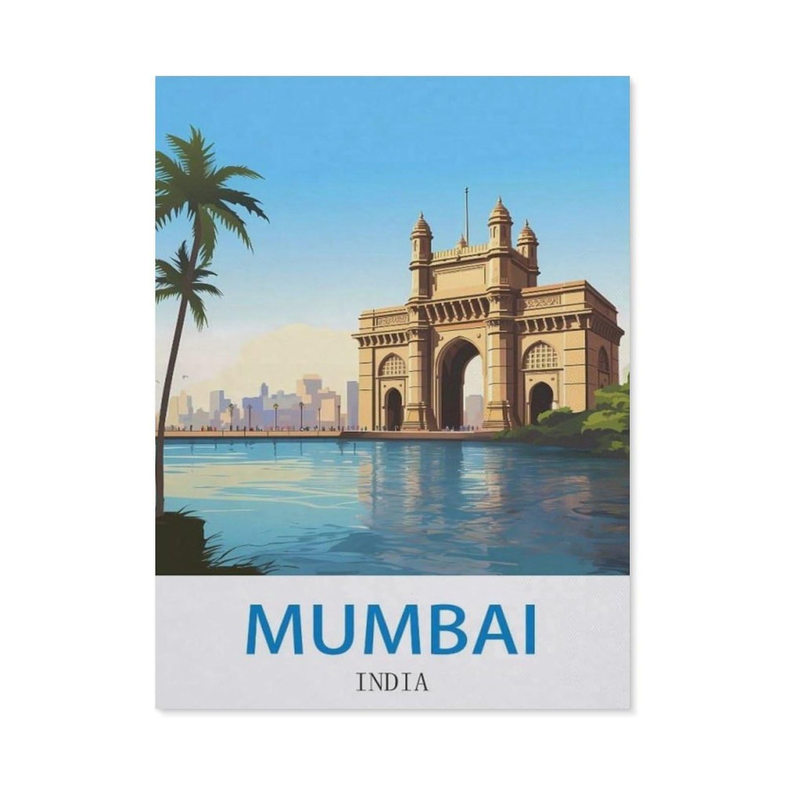 BEAYODKP 5D DIY Diamond Painting kit，Mumbai India，Round Resin Diamond Cross Stitch, Home Decoration Gift（40 x 50 cm/15.74 x 19.68 inches）-CK19