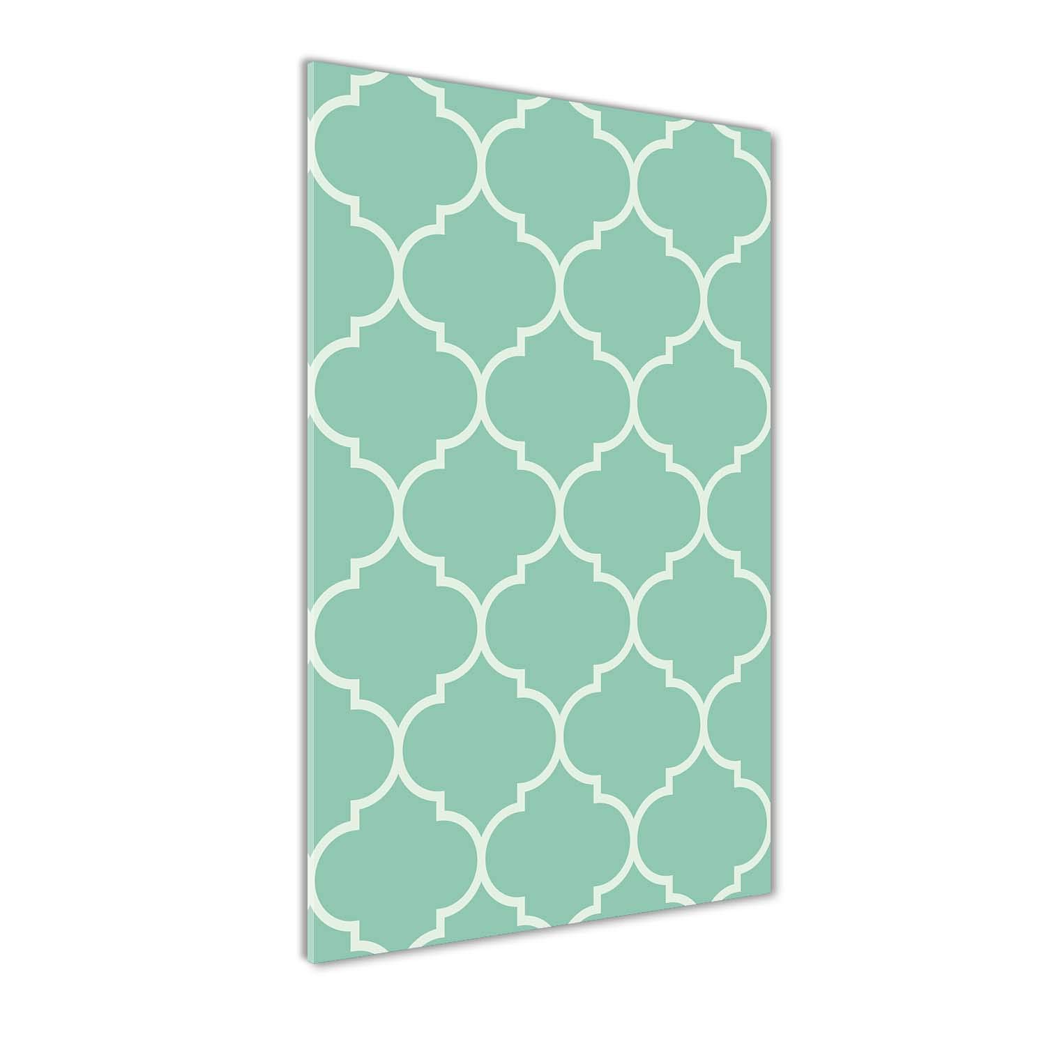 Contexte marocain vert en impression sur verre 50x100 cm pour une evasion visuelle au salon