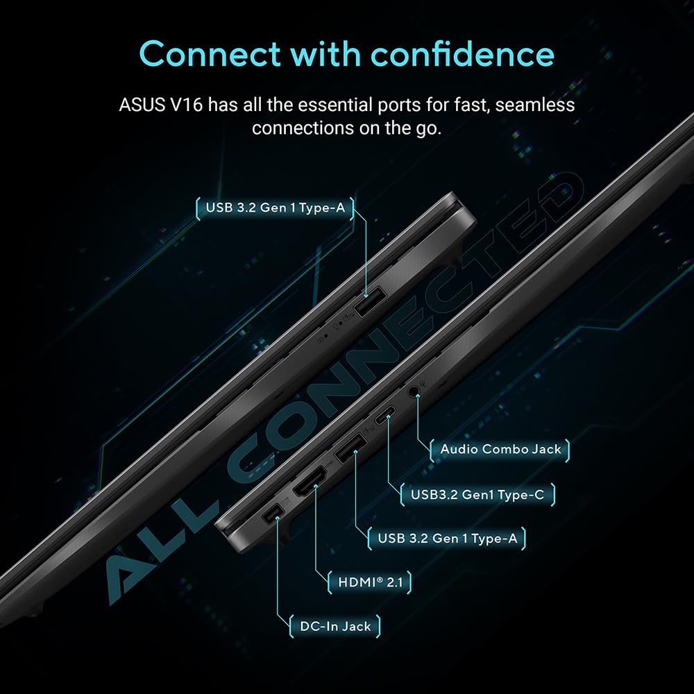 ASUS V16 V3607VP Gaming Laptop | 16.0" WUXGA 144Hz Screen | Intel Core 7 240H | NVIDIA GeForce RTX 5070 | 32GB RAM | 1TB PCIe SSD | Backlit Keyboard | Windows 11 | 3 Month Xbox Game Pass — view 5