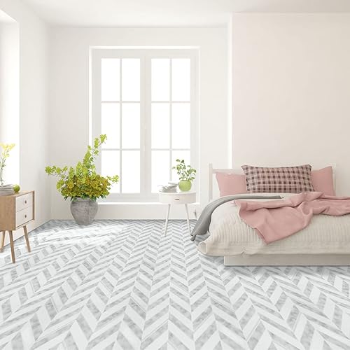 Miniatura 82 de Achim Home Decor - Azulejos de vinilo autoadhesivos retro de 12 pulgadas, 20 azulejos de 12 x 12 pulgadas, patrón de borde, despegar y pegar, suelo