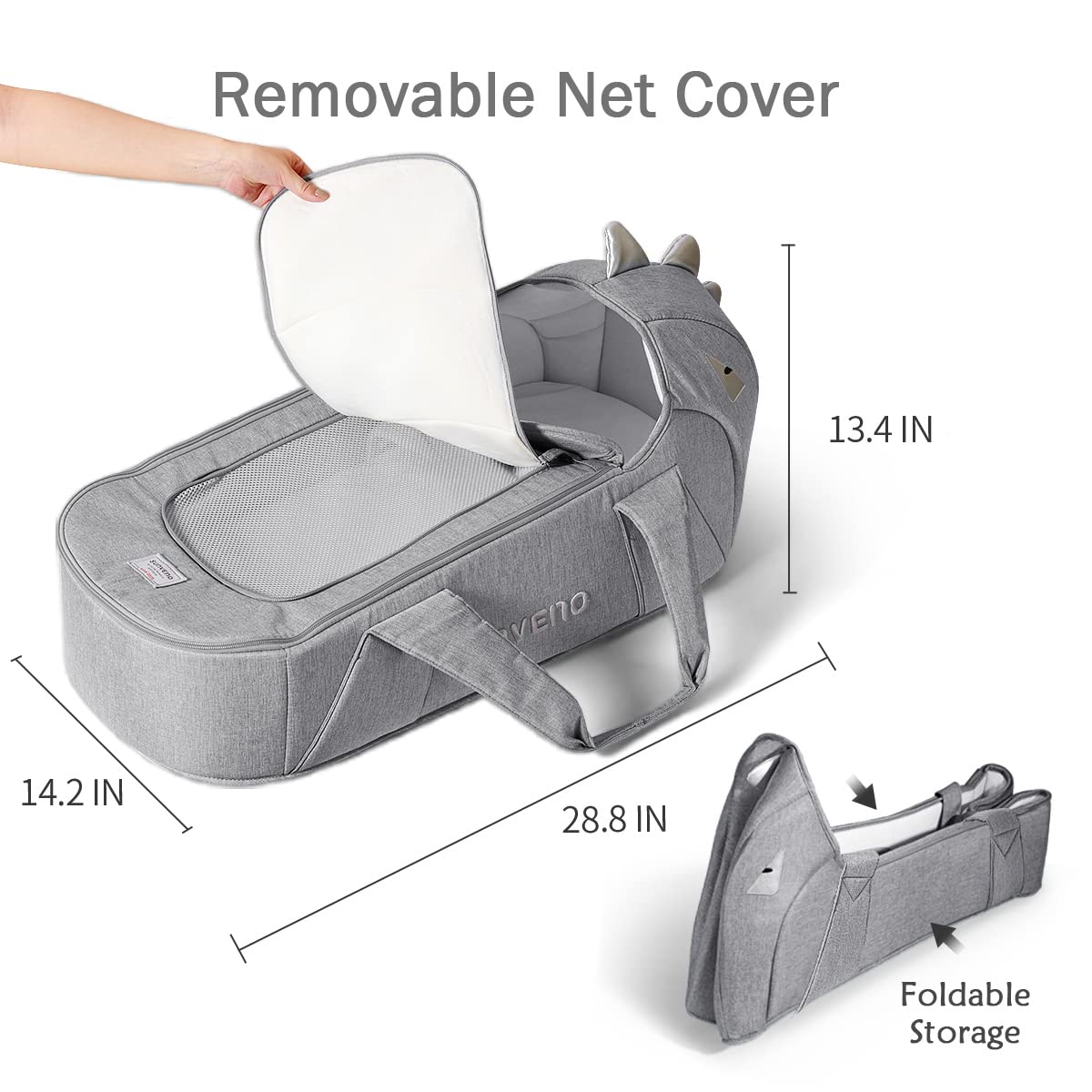 Exсluѕіvе Dіѕсоunt 80% оƒƒеr SUNVENO Baby Bed & Baby Lounger, Moses Basket Bassinet Bedside Sleeper Newborn Infant Travel Bed Carrycot for 0-12 Months (Gray)