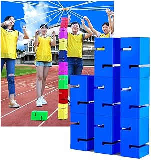 Team Building Games for Work, Outdoor Group Activities Teamwork Fun Games for School Sports Day/Field Day/Birthday Party (Color : Blue, Size : 8PCS)