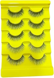 رموش صناعية كثيفة 5 أزواج بمظهر طبيعي بتصميم 5D من المنك الصناعي بشريط خفيف وناعم وقابلة لإعادة الاستخدام ومريحة ومنفوشة للاستخدام اليومي والحفلات والإطلالات الطبيعية الجذابة