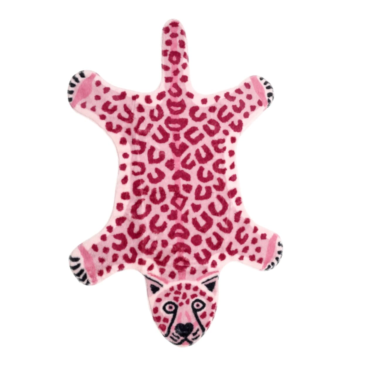 Tapis de sol jeune lion rose lavable main en polyester résistant