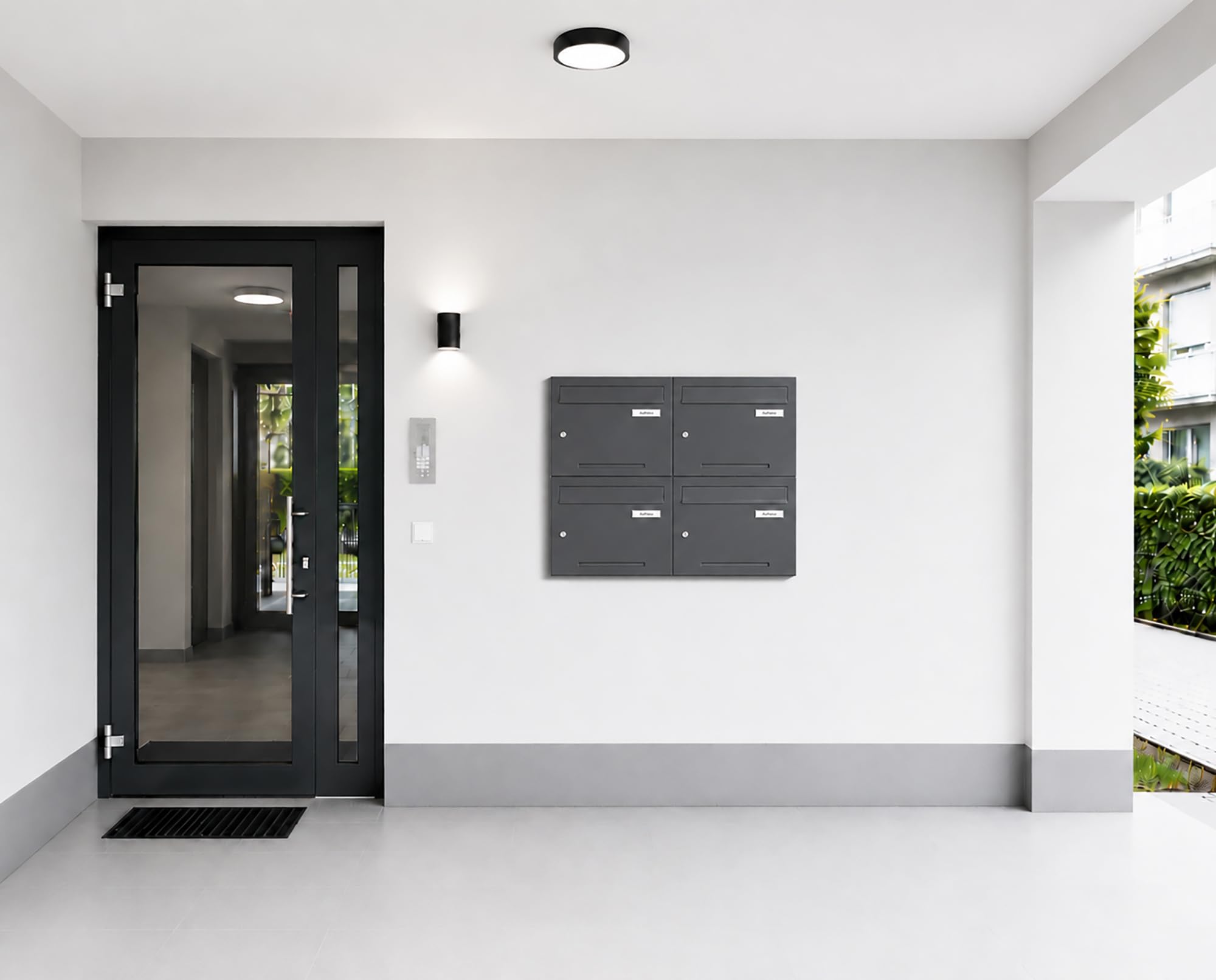 Zedelmaier Briefkastenanlage für Mehrfamilienhaus, 4er-Set, personalisiert
