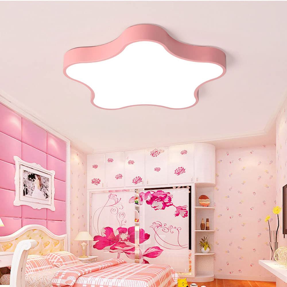 CSSYKV Plafonnier LED Étoile Pentagramme Coloré – Lumière Moderne Pour Chambre D'Enfant, Design Mignon Et Minimaliste Avec Gradation Trichromatique Et Protection Des Yeux