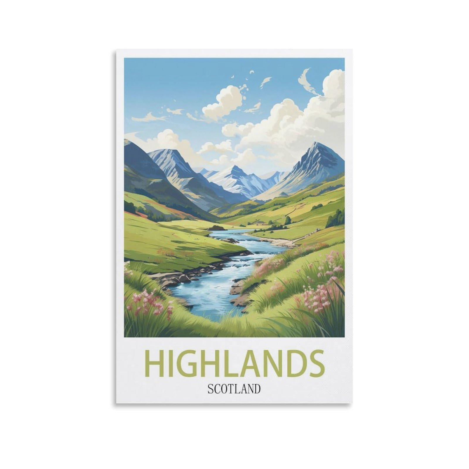 EZMLFA 5D DIY Diamond Painting Kit,Highlands Scotland Diamond Art Kits for Beginner,Gem Art Kits Round Drill for Home Wall Decor Gifts 40x50cm