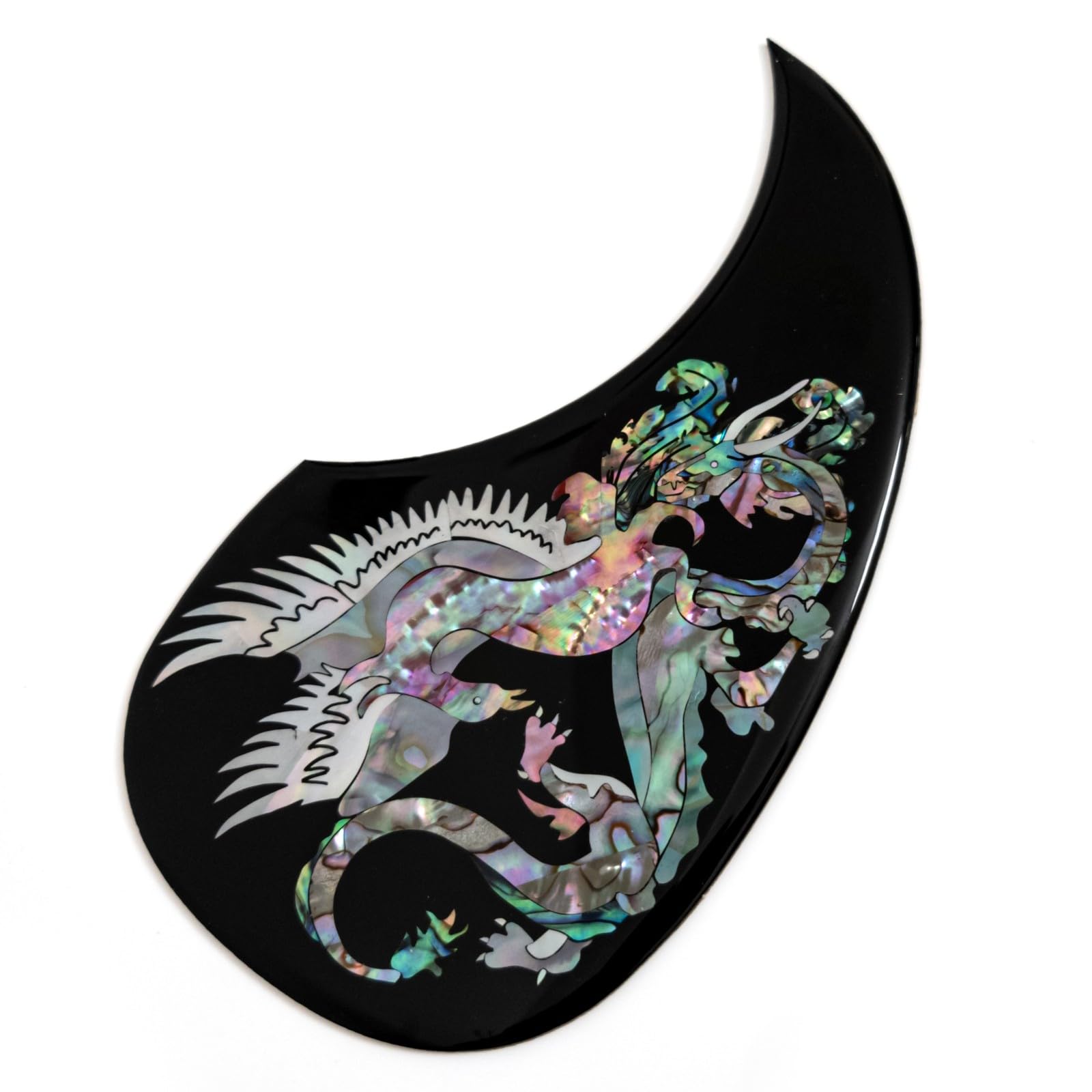 Abalone Inlay Pickguard do gitary akustycznej Martin D45 D50 – ręcznie wykonany drewniany talerz do zdrapywania, samoprzylepny, pasuje do większości gitar Dreadnought 100-106 cm (pickguard)