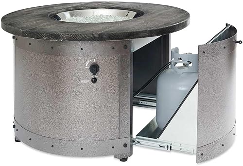 Miniatura 3 de Outdoor GreatRoom Co - Mesa para fogata de gas Edison para patio exterior, mesa redonda de hormigón de 41 pulgadas con cubierta de mesa a juego,