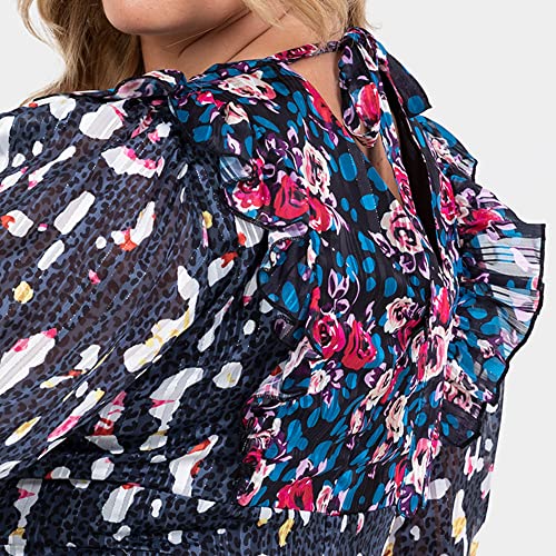 Robe maxi curve à fleurs à manches longues ballon
