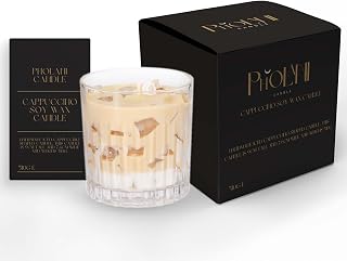 Cappuccino Fragrant Soy Wax Candle, Refreshing Cappuccino Aroma, 2.9" W x 3.5" H 17.9 Ounces, 45 Hour Burn Time, Coffee Lover's Home Seasonal Candle