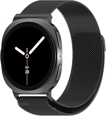 Mesh Band Compatible for Samsung Galaxy Watch 9/8 40mm 44mm/8 Classic 46mm, Stainless Steel Mesh Loop Adjustable Strap Wristband for Galaxy Watch 9/8 40mm 44mm/Watch 8 Classic 46mm Women Men