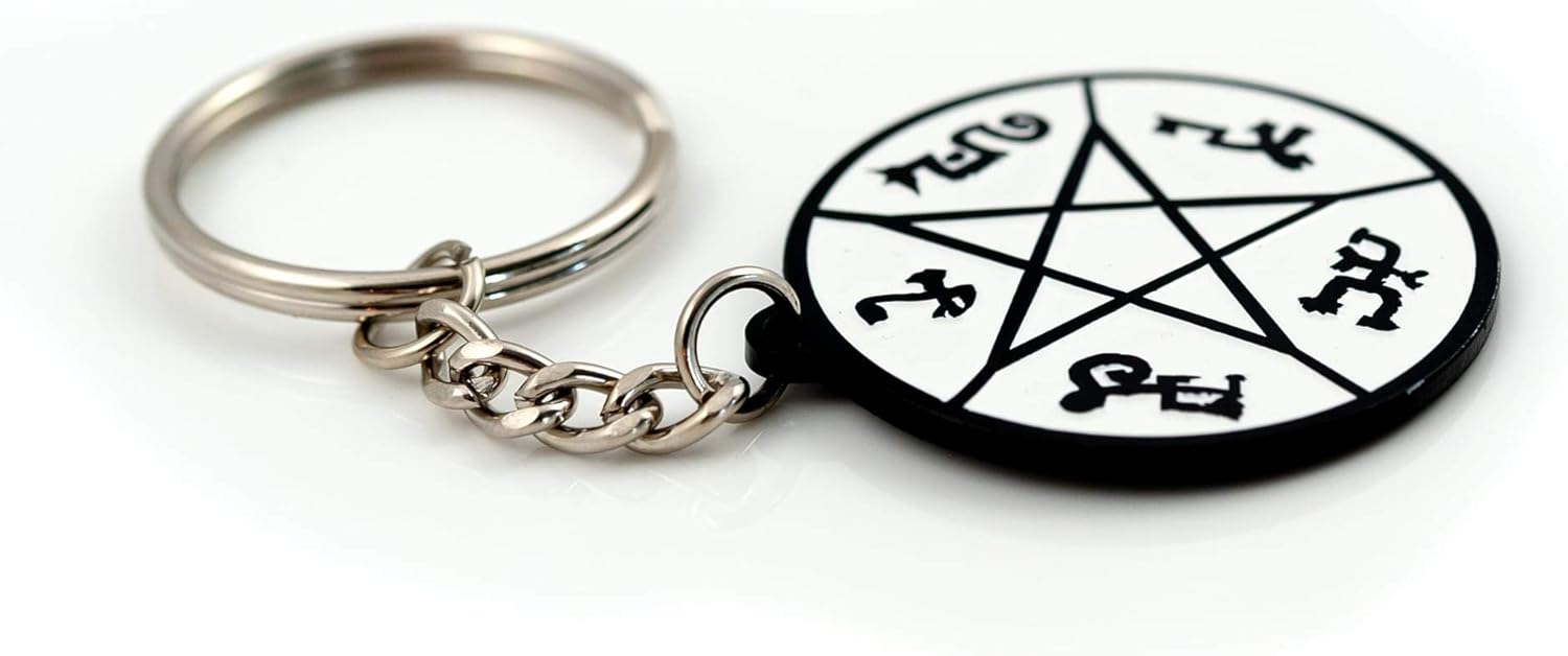 Official Supernatural Devil’s Trap Metal Keychain - Features Soft Enamel Design - Perfect for Rings, Purses, Backpacks - Premium Jewelry Badge Charm with Unique Fandom Symbol - Licensed Merchandise