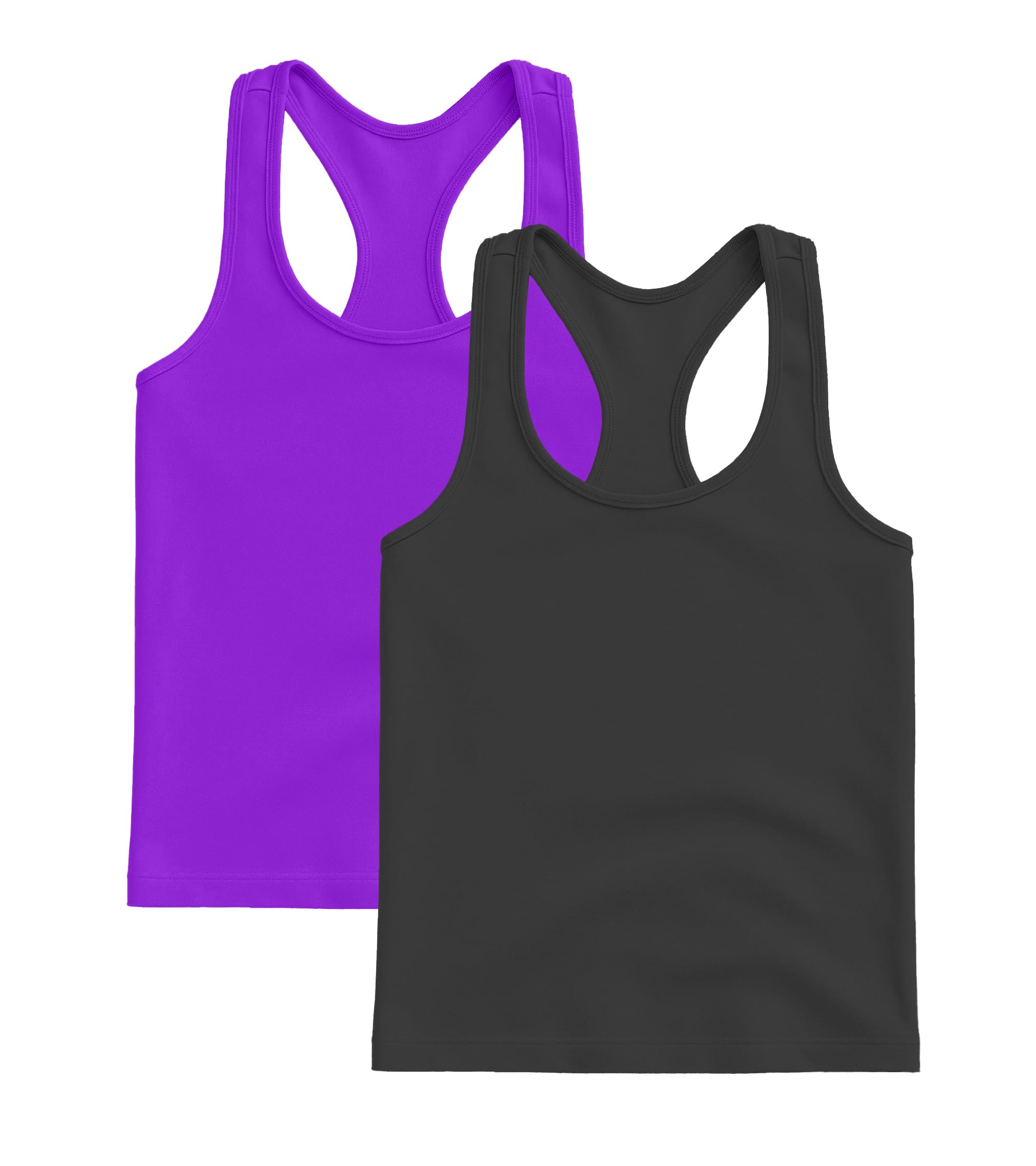 Kurve Premium Girls Seamless Supersoft Wide Strap Comfortable Racerback Tank (Made with Love in The USA)