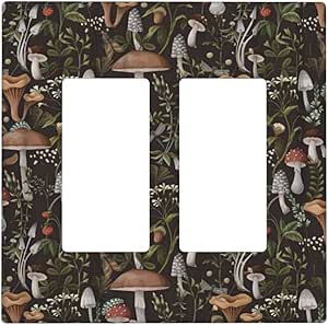 Funky Retro Vintage 70s 60s Boho Hippie Mushroom Double Rocker/Decora ...