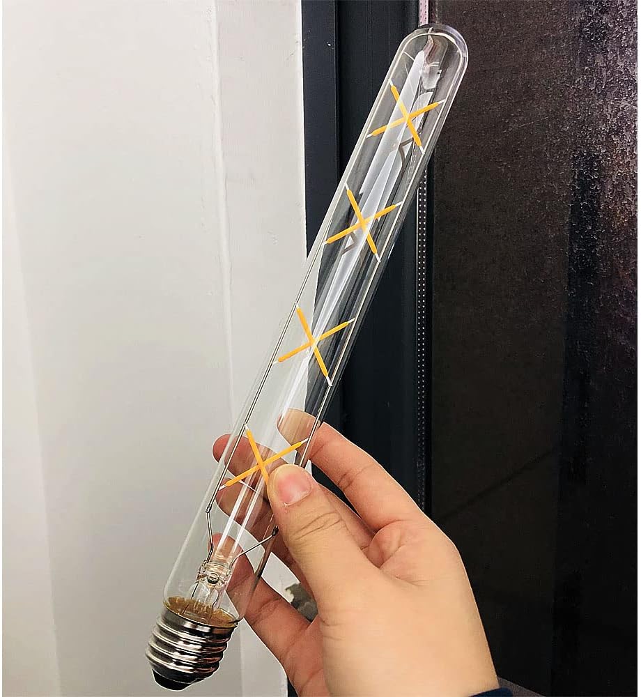 Ruihua 2 Pcs E27 T30 8W Clear Glass Long Tube LED Filament Bulbs Warm White Edison Vintage LED Light Bulb(Equivalent to 70W Halogen Lamp) T300 700LM Energy Saving Lamps,300mm - Image 3