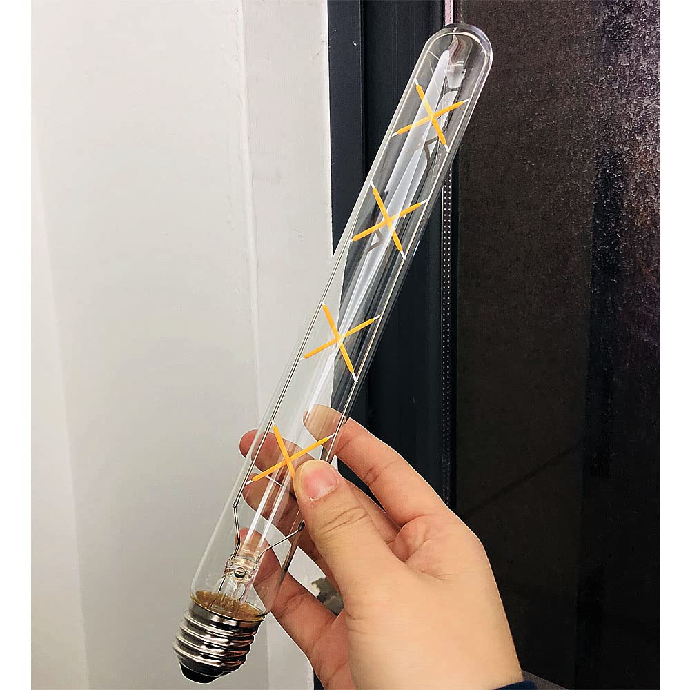 Ruihua 8Paquetes E27 T30 8W Lámpara LED de Vidrio Transparente Blanco Cálido 2700K Bombilla de Filamento LED Vintage Edison(Equivalente 70W Lámpara Halógena) 700LM Bombilla de Ahorro Energía,300 mm