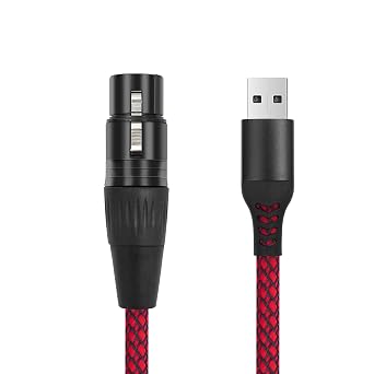 10FT XLR to USB Recording Cable,XLR Female to USB A Microphone Link Converter Cable for Microphones or Karaoke Recording