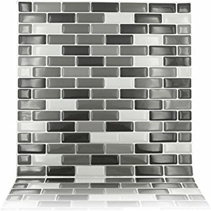 3D Peel and Stick Wall Stickers for Kitchen Bathrooms Tiles Stickers Mosaic Tiles,Pack of 10