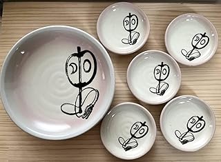 ＊大相撲 観戦記念品 軍配の柄の小皿5枚と大皿１枚のセット＊ヴィンテージ お土産