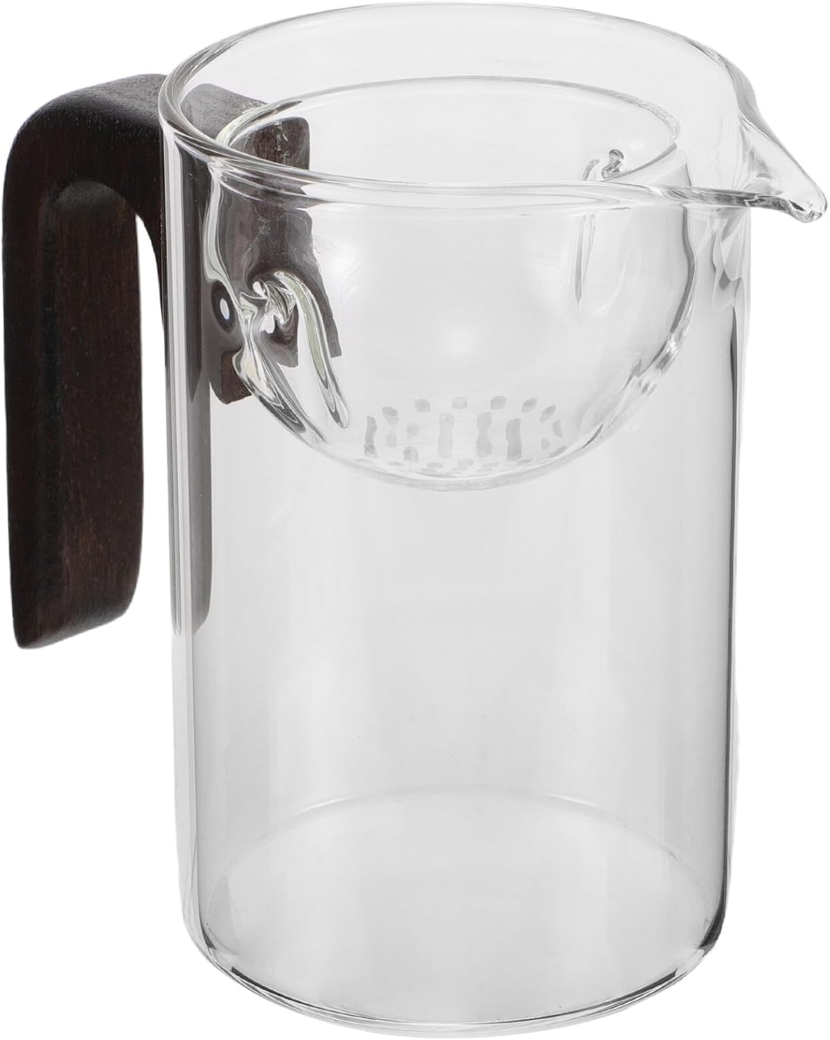 Glass Tea Infuser Mug with Removable Filter and Wooden Handle 350ml Thickened Glass Cup for Loose Leaf Brewing and Portable Tea Steeping