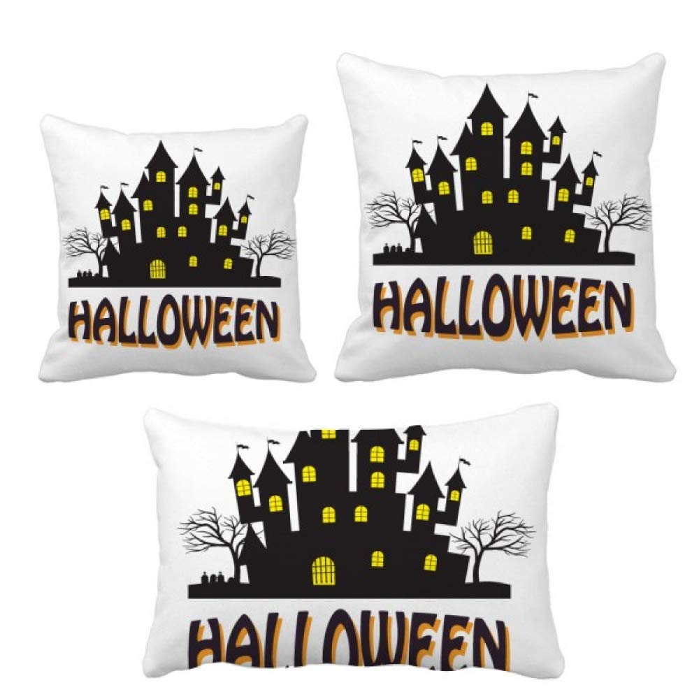 Housse de coussin château d'horreur décorative pour canapé et maison