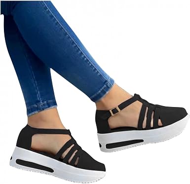 Amazon.com: Sandalias para mujer, estilo casual, para verano, para mujer,  con hebilla de punta cerrada, sandalias de cuña de forma plana, zapatos de  tenis para mujer : Comida Gourmet y Alimentos