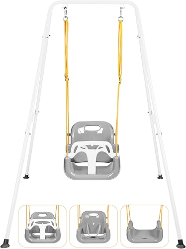 Columpio 3 en 1 para bebé, plegable para interiores y exteriores, columpios multifuncionales para niños de 6 meses en adelante, fácil de montar y