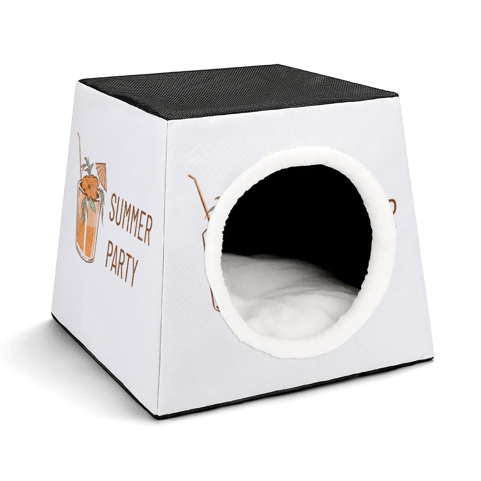 Casa Plegable para Gatos Cama Sofá Cueva para Perros diseño 3 en 1 para Mascotas pequeñas Bebida de Fiesta de Verano