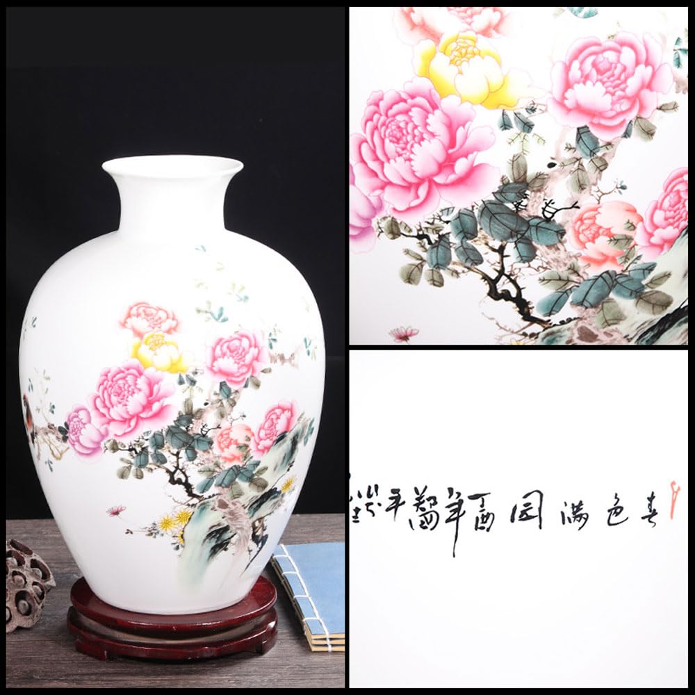 景徳鎮陶器花瓶装飾品 Amazon.co.jp: ホーム花瓶 景徳鎮陶器花瓶装飾品 室内花瓶 幸運