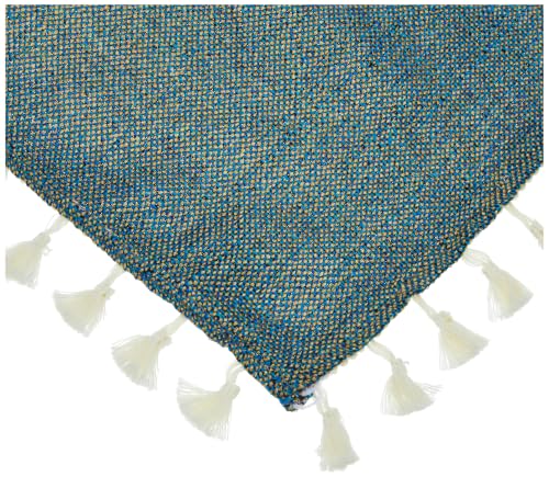 Image of STITCHNEST Jute Sofa Arm Cover with Tassels | Elegant Textured Hand Rest Protector | Durable & Long-Lasting | 18 x 22 Inches