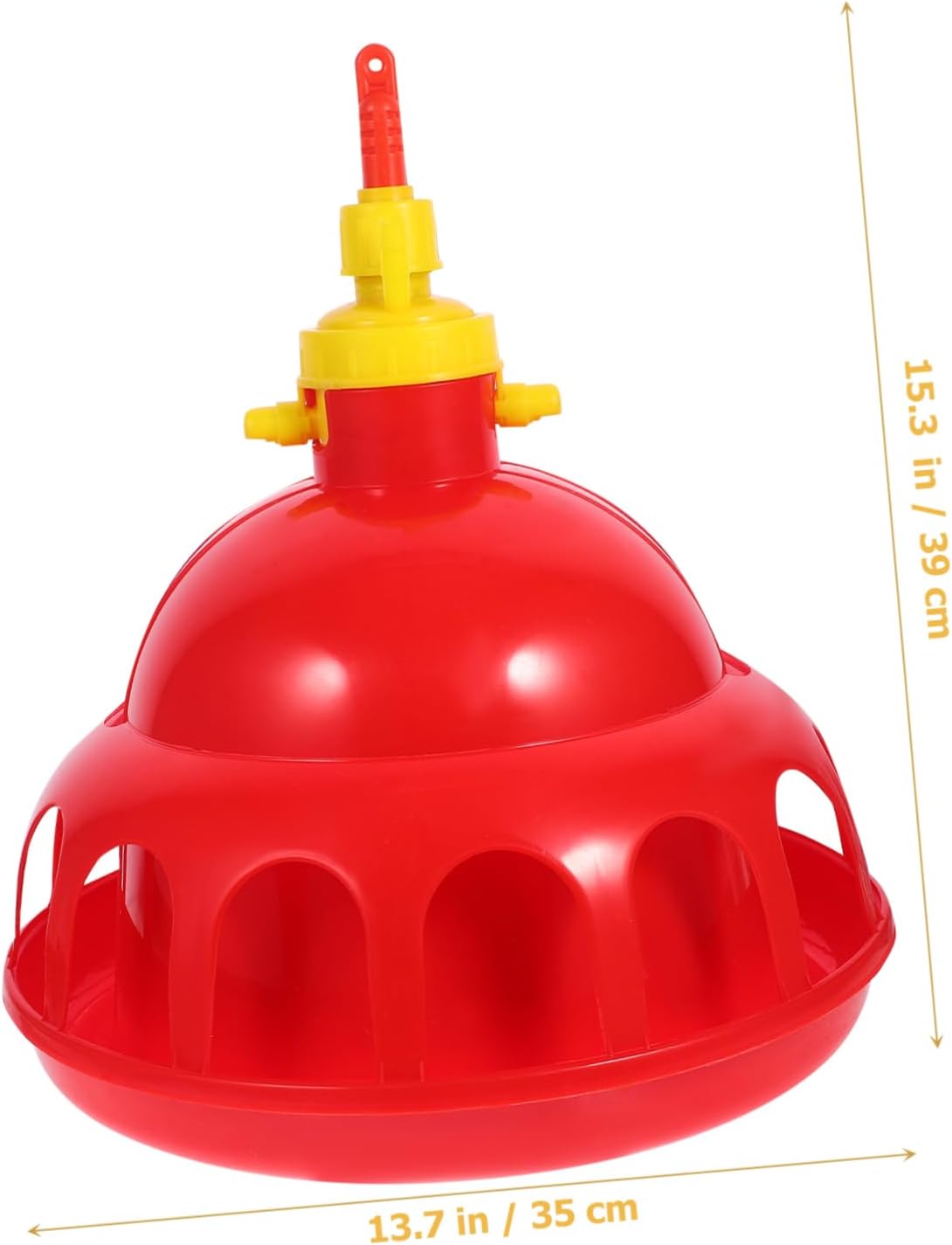 1Pc Thickened Poultry Waterer Automatic Drinker for Chickens Pigeons and Birds Convenient Water Feeding Dispenser for Home and Farm Use Red
