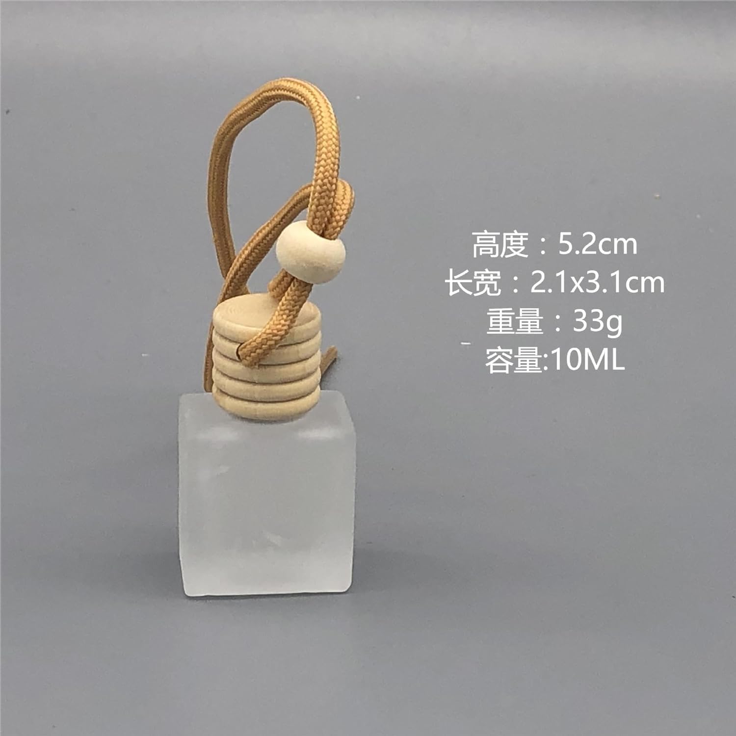 Mini Bottiglie di Profumo da Viaggio, Atomizzatore di Profumo 1pc Mini Bottiglie di Profumo con Coperchio in Legno 10ml Ciondolo Vuoto Auto Profumo Contenitore di Bottiglia di Vetro Smerigliato Portat